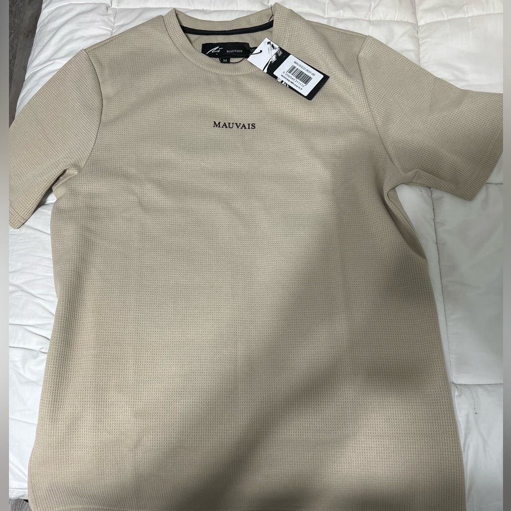 MAUVAIS TEE in waffle beige size M